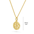 Front view of Snowflake Coin Necklace in Sterling Silver, Yellow Gold Flashed