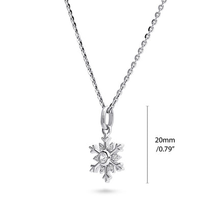 Snowflake CZ Necklace in Sterling Silver