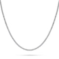 CZ Tennis Choker Necklace in Sterling Silver, Rhodium Plated, Clear