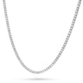 Front view of CZ Tennis Choker Necklace in Sterling Silver, Rhodium Plated, Clear