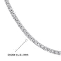 Angle view of CZ Choker in Sterling Silver, Rhodium Plated, Clear