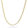 Front view of CZ Tennis Choker Necklace in Sterling Silver, Yellow Gold Flashed, Clear