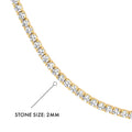 Angle view of CZ Choker in Sterling Silver, Yellow Gold Flashed, Clear