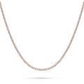 CZ Tennis Choker Necklace in Sterling Silver, Rose Gold Flashed, Clear