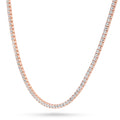 Front view of CZ Choker in Sterling Silver, Rose Gold Flashed, Clear