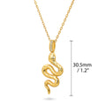 Front view of Snake CZ Medium Necklace in Sterling Silver