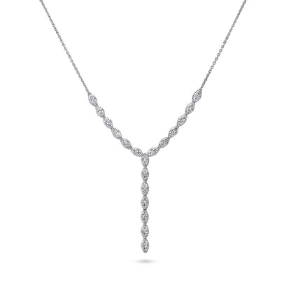 CZ Lariat Necklace in Sterling Silver