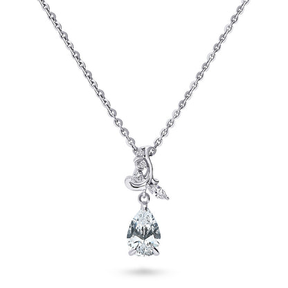 Filigree CZ Necklace and Earrings in Sterling Silver