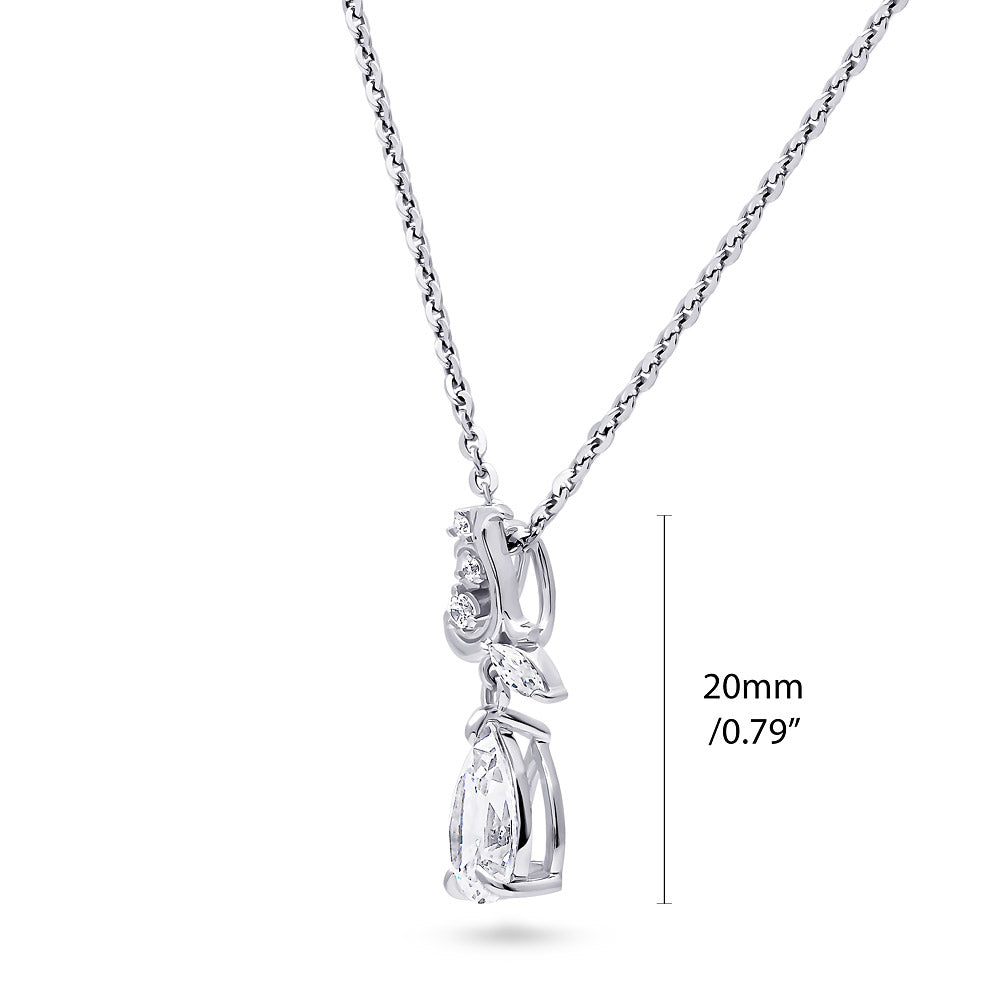 Filigree CZ Necklace and Earrings in Sterling Silver