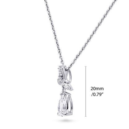 Filigree CZ Necklace and Earrings in Sterling Silver