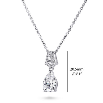 Art Deco CZ Necklace and Earrings in Sterling Silver