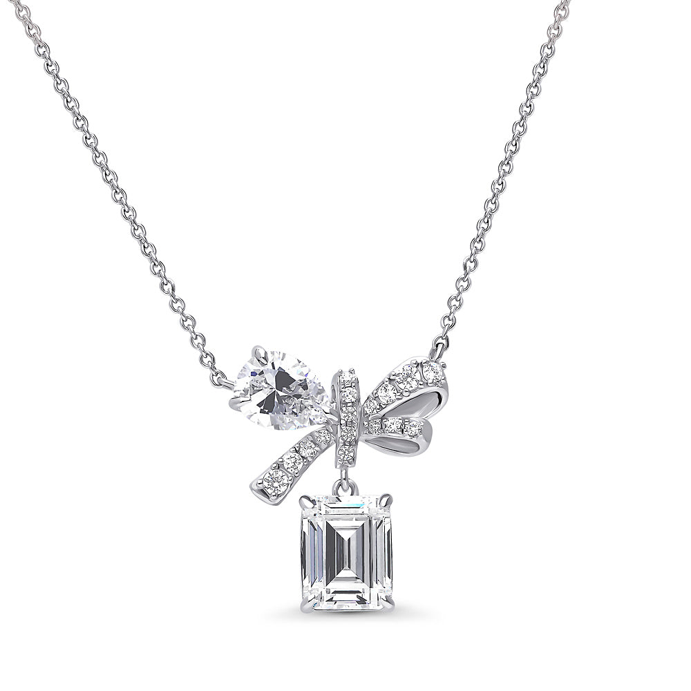 Bow Tie Ribbon CZ Set in Sterling Silver, 3 of 6
