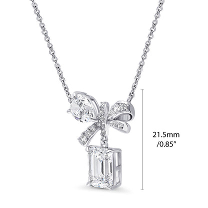 Bow Tie Ribbon CZ Set in Sterling Silver