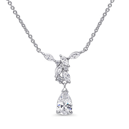 Cluster Teardrop Navette CZ Set in Sterling Silver