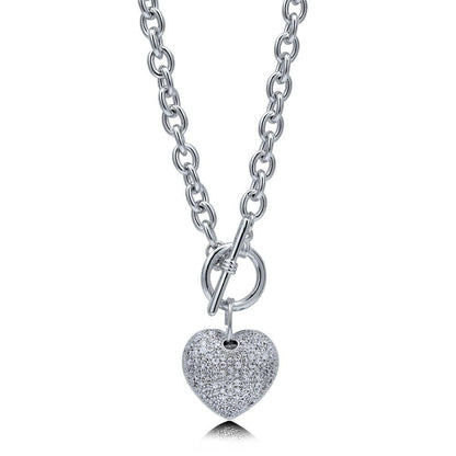 Heart CZ Necklace Earrings and Bracelet Set