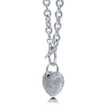 Front view of Heart Toggle Necklace, Silver-Tone / 18 Inch