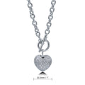 Angle view of Heart Toggle Necklace, Silver-Tone / 18 Inch