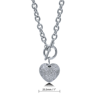 Heart CZ Necklace Earrings and Bracelet Set