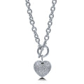 Heart Toggle Necklace, Silver-Tone / 20 Inch