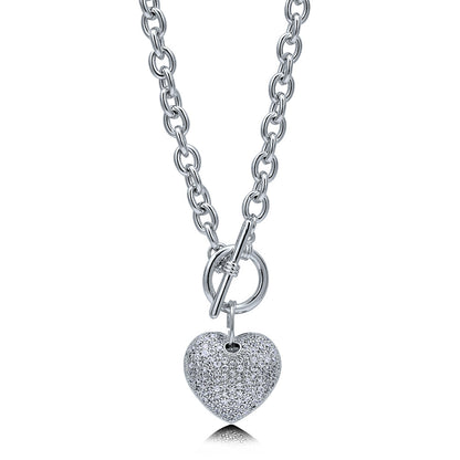 Heart CZ Necklace Earrings and Bracelet Set