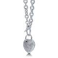 Front view of Heart Toggle Necklace, Silver-Tone / 20 Inch