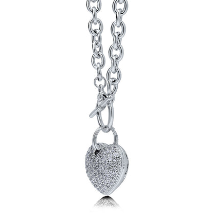 Heart CZ Necklace Earrings and Bracelet Set