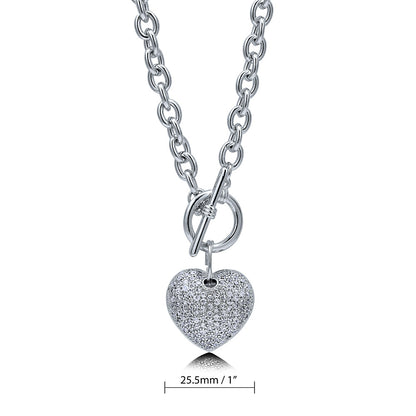 Heart CZ Necklace Earrings and Bracelet Set