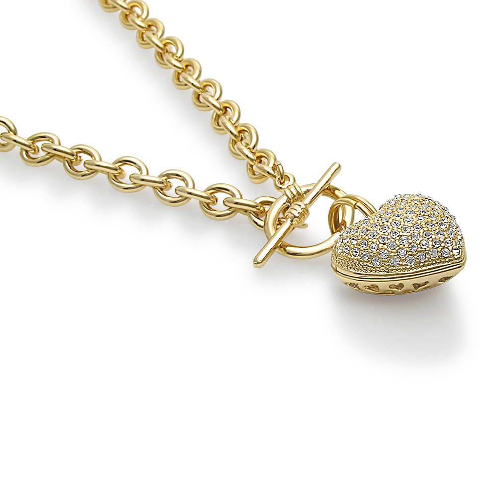 Heart CZ Toggle Necklace