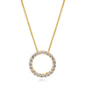 Open Circle CZ Necklace in Sterling Silver