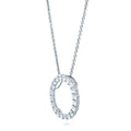 Front view of Open Circle CZ Necklace in Sterling Silver