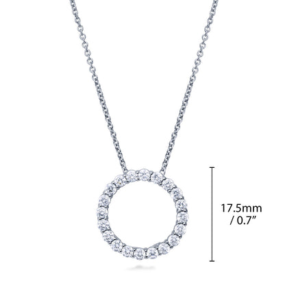 Open Circle CZ Necklace and Earrings in Sterling Silver