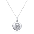 Front view of Initial Letter CZ Necklace in Sterling Silver, B