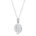 Angle view of Initial Letter CZ Necklace in Sterling Silver, B