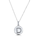 Front view of Initial Letter CZ Necklace in Sterling Silver, D