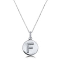 Front view of Initial Letter CZ Necklace in Sterling Silver, F