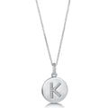 Front view of Initial Letter CZ Necklace in Sterling Silver, K