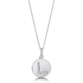 Front view of Initial Letter CZ Necklace in Sterling Silver, L