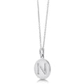 Angle view of Initial Letter CZ Necklace in Sterling Silver, N