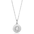 Front view of Initial Letter CZ Necklace in Sterling Silver, O