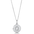 Front view of Initial Letter CZ Necklace in Sterling Silver, Q