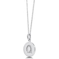 Angle view of Initial Letter CZ Necklace in Sterling Silver, Q