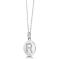 Angle view of Initial Letter CZ Necklace in Sterling Silver, R