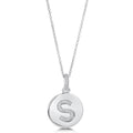 Front view of Initial Letter CZ Necklace in Sterling Silver, S