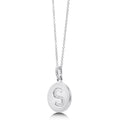 Angle view of Initial Letter CZ Necklace in Sterling Silver, S