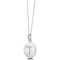 Angle view of Initial Letter CZ Necklace in Sterling Silver, T