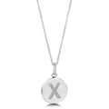 Front view of Initial Letter CZ Necklace in Sterling Silver, X