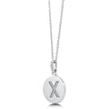 Angle view of Initial Letter CZ Necklace in Sterling Silver, X