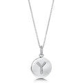 Front view of Initial Letter CZ Necklace in Sterling Silver, Y