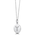 Angle view of Initial Letter CZ Necklace in Sterling Silver, Y