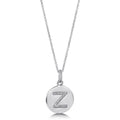 Front view of Initial Letter CZ Necklace in Sterling Silver, Z